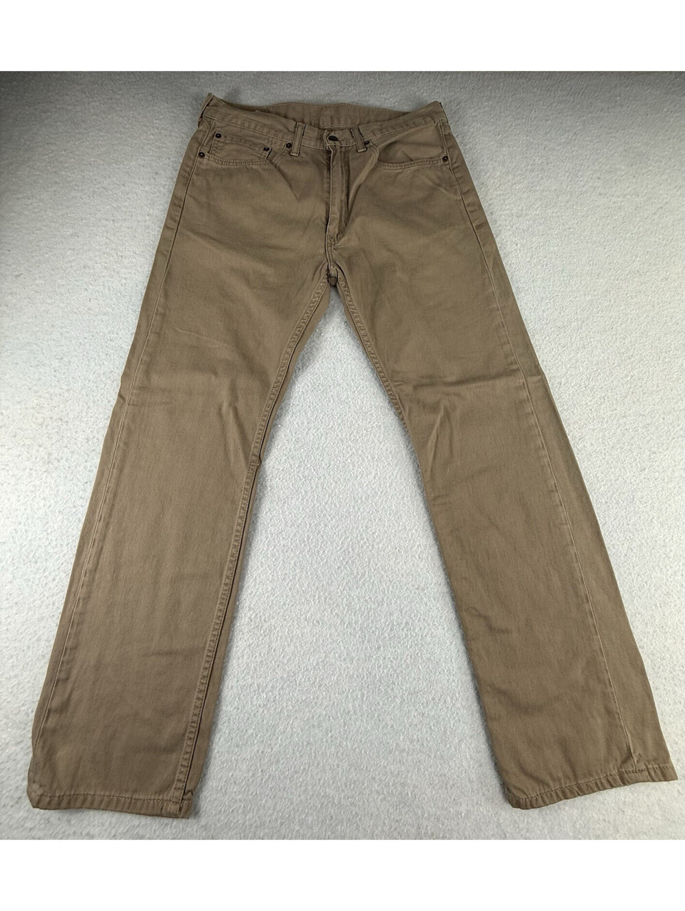 Levi’s Men’s Beige Medium Wash Denim Straight Jeans Regular Fit Mid Rise